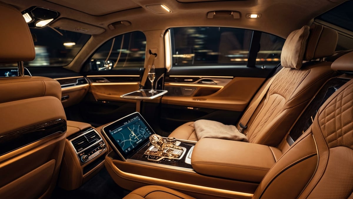 Luxury startup sounds mood — car interior