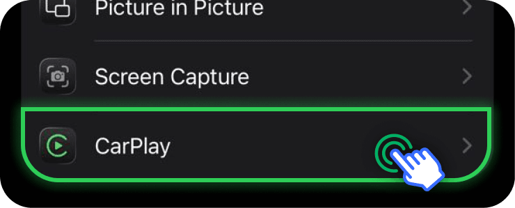 Tap CarPlay in iPhone Settings