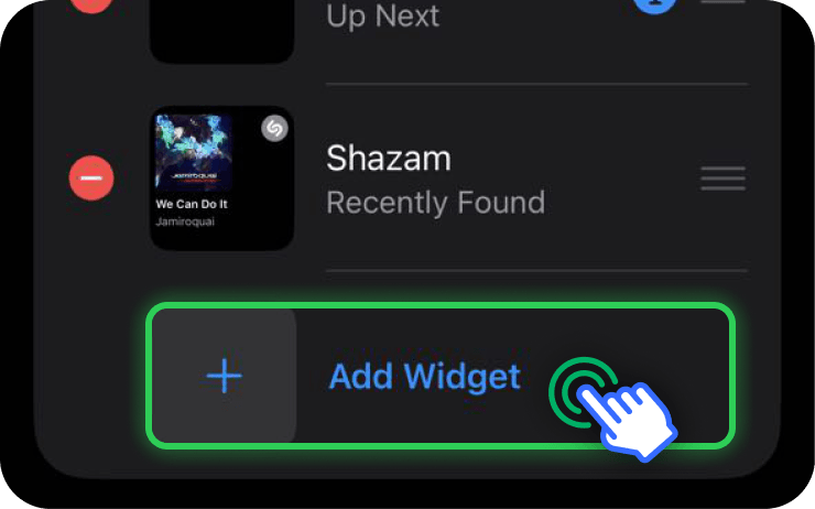 Tap Add Widget
