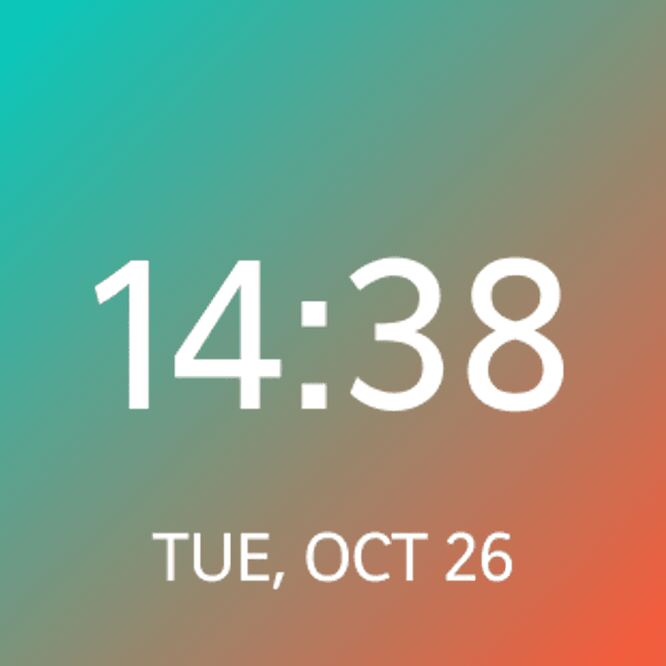 Teal clock — a widget that fits the Neon Drive CarPlay theme
