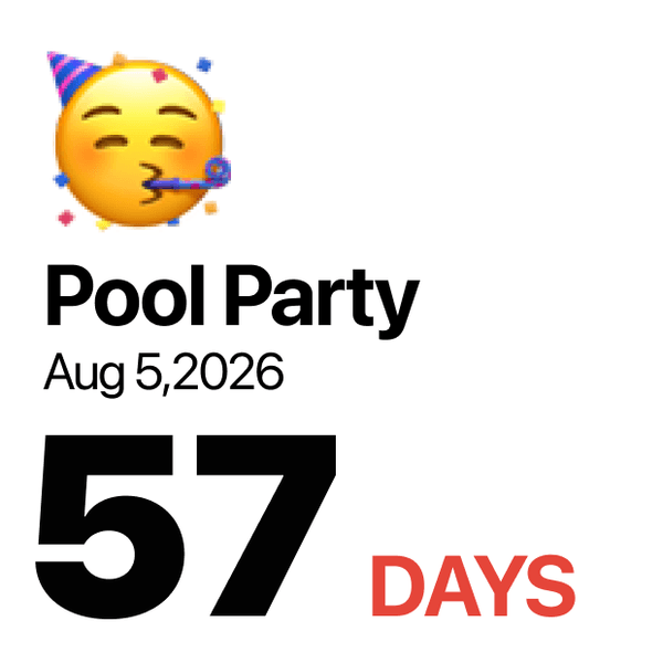 Countdown — a widget that fits the Pink Aesthetic CarPlay theme