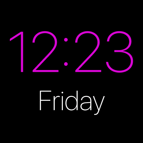 Magenta clock — a widget that fits the Neon Drive CarPlay theme