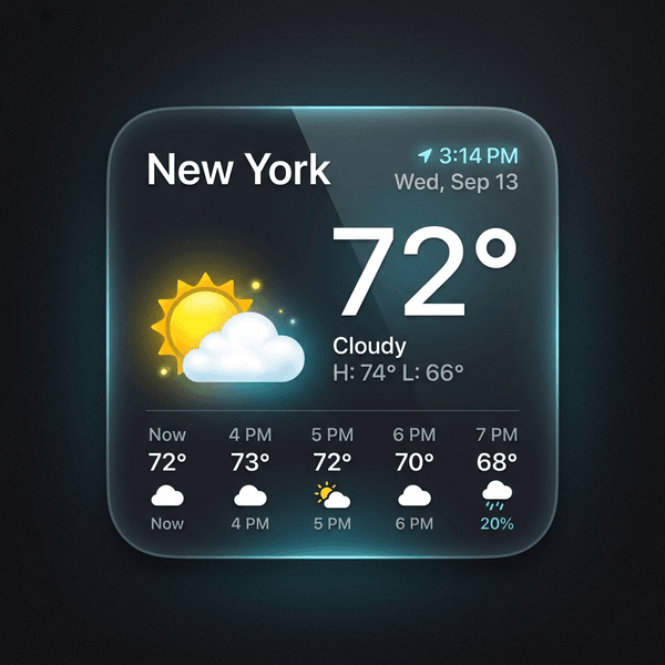 Dark weather — a widget that fits the Luxury Noir CarPlay theme